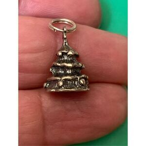Christmas Tree Sterling Silver Jewelry Charm #holiday